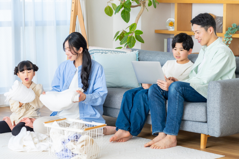 健やかな家族の様子